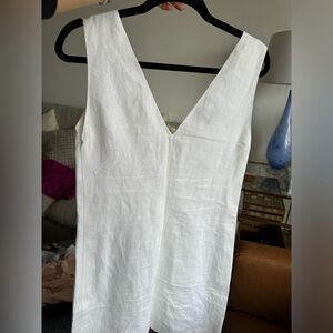 THEORY white linen dress